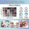 900Pcs 24 Styles Crackle Glass Beads CCG-YW0001-22-3