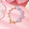 Imitation Gemstone & ABS Imitation Pearl Acrylic Beaded Bracelets for Women BJEW-JB12157-01-1