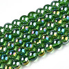 Electroplate Transparent Glass Beads Strands GLAA-T032-T4mm-AB07-1