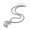 Natural Green Aventurine Crescent Moon Pendant Necklace NJEW-TA00032-02-1