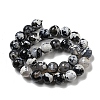 Faceted Natural Fire Crackle Agate Beads Strands G-F447-12mm-N13-3