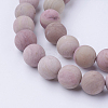 Frosted Natural Rhodonite Round Bead Strands G-G735-09F-10mm-2