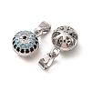 Brass Micro Pave Colorful Cubic Zirconia Charms CU-CBADD64-13P-2
