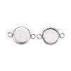 Tarnish Resistant 304 Stainless Steel Cabochon Connector Settings STAS-G127-14-8mm-P-1
