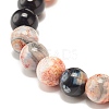 Dyed Natural Fire Crackle Agate Bead Stretch Bracelets BJEW-JB07519-6