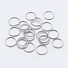 Rhodium Plated 925 Sterling Silver Round Rings STER-F036-03P-1x7-1