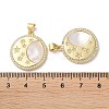 Brass Micro Pave Clear Cubic Zirconia Pendants KK-B083-35B-G-3