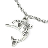 Alloy Dolphin Charm Bracelet with Stainless Steel Chains BJEW-JB09680-2