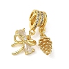 Brass Micro Pave Cubic Zirconia Pendants CU-CBA4231-11E-G-1