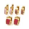 304 Stainless Steel Enamel Hoop Earrings EJEW-K268-20G-01-4