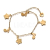 304 Stainless Steel Charm Anklets AJEW-F035-02G-3
