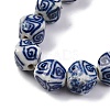 Handmade Blue and White Porcelain Beads Strands PORC-I027-07-3