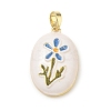 Brass Enamel Pendants KK-CBA2CFD-03G-C-1