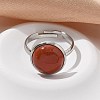 Half Round Natural Red Jasper Finger Rings RJEW-M062-01P-19-4