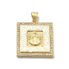 Brass Micro Pave Clear Cubic Zirconia Pendants KK-A221-26G-01-1