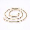 304 Stainless Steel Box Chain Necklaces NJEW-F227-09G-12-1