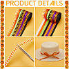 8Rolls 8 Colors Halloween Polyester Printed Grosgrain Ribbon OCOR-PH0004-26-4