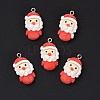 Christmas Opaque Resin Pendants RESI-G028-04P-2