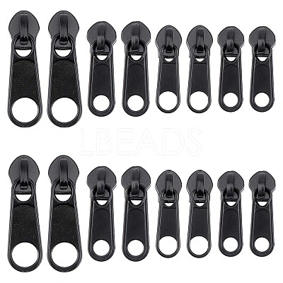 32Pcs 4 Style Zinc Alloy & Plastic Zipper Slider FIND-GF0003-95-1