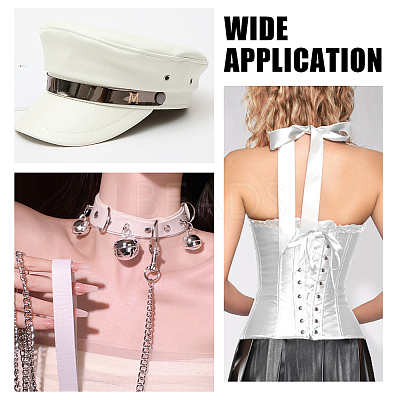9 Yards Imitation Leather Ribbon with Platinum Plated Alloy Eyelets OCOR-AR0001-64B-1