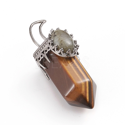 Natural Tiger Eye Pointed Big Pendants G-I275-01E-1