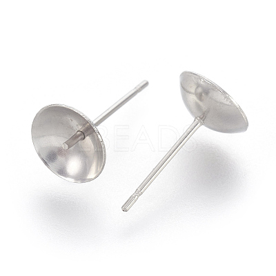 Non-Tarnish Stainless Steel Stud Earring Findings STAS-F186-02P-8mm-1