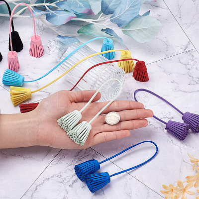12Pcs 12 Color Double-end Velvet Tassels Pendant DIY-GN0001-10-1