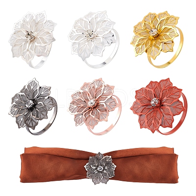 12 Pcs 6 Colors Alloy Napkin Rings AJEW-GF0002-70-1