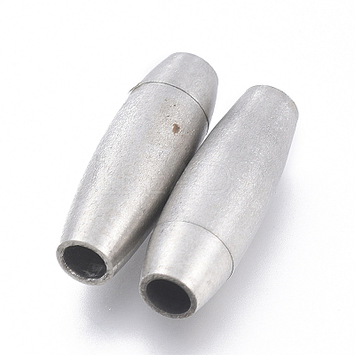 Tarnish Resistant 304 Stainless Steel Magnetic Clasps with Glue-in Ends STAS-D242-02P-B-1