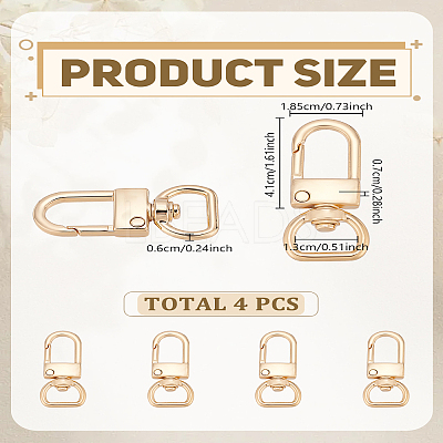 4Pcs Zinc Alloy Swivel Clasps FIND-LP0009-69-1