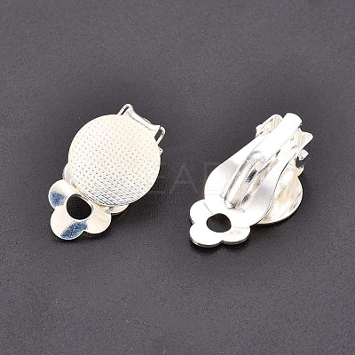 Brass Blank Base Clip-on Earring Cabochon Setting KK-M019-03S-1