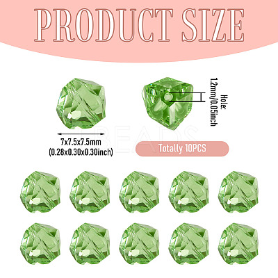 10Pcs Glass Imitation Austrian Crystal Beads GLAA-TADJ0001-11E-1