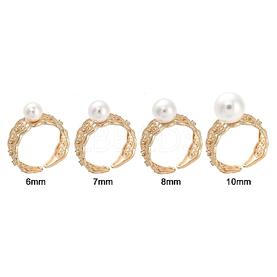 Rack Plating Heart Brass Micro Pave Cubic Zirconia Open Cuff Ring Settings KK-Z071-26KCG-1