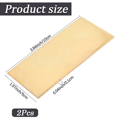 2Pcs Brass Sheet KK-SP0002-57C-1
