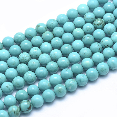 Natural Howlite Round Beads Strands X-TURQ-G148-03-6mm-1