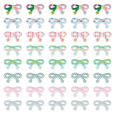 40Pcs 8 Colors Printed Opaque Acrylic Beads MACR-TA0002-65-1