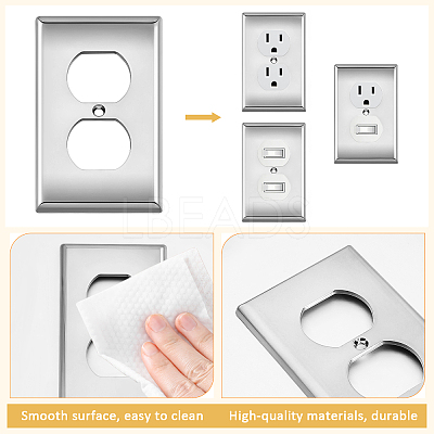 ABS Plastic Receptacle Outlet Wall Plate AJEW-WH0410-464A-02-1