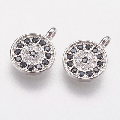 Brass Micro Pave Cubic Zirconia Charms ZIRC-G133-03P-1