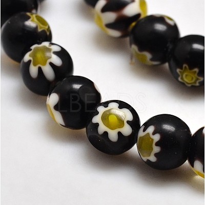 Round Millefiori Glass Beads Strands X-LK-P002-08-1