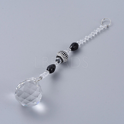 Faceted Crystal Glass Ball Chandelier Suncatchers Prisms AJEW-G025-A04-1