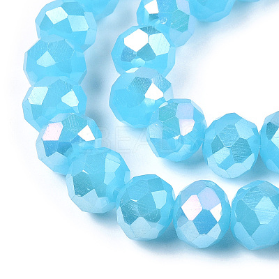 Electroplate Glass Beads Strands EGLA-A034-J8mm-B10-1