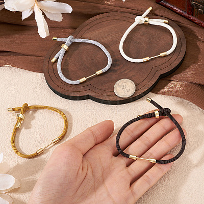 4Pcs 4 Colors Braided Nylon Cord Bracelet Making MAK-TA0001-26B-1