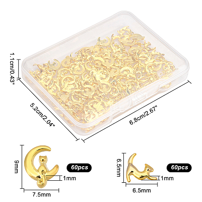 120Pcs 2 Style Alloy Cabochons FIND-OC0001-49-1