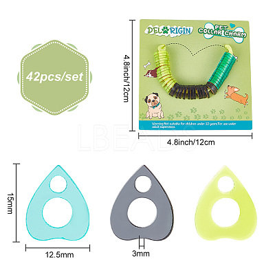 42Pcs 3 Colors Transparent Blank Acrylic Pet Dog ID Tag PALLOY-AB00046-1