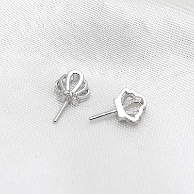Brass Micro Pave Clear Cubic Zirconia Crown Head Pins BAPE-PW0002-23A-02-1