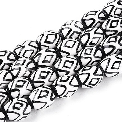 Handmade Porcelain Ceramic Beads Strands PORC-T135-07A-1