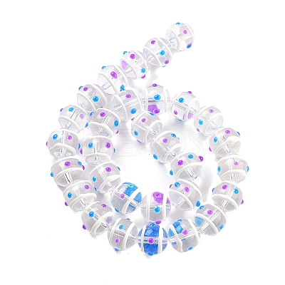 Glass with Enamel Beads Strands GLAA-M047-01G-1