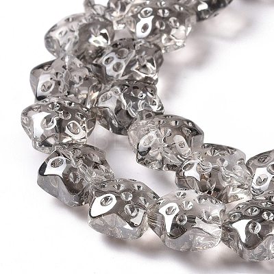 Transparent Electroplate Glass Beads Strands GLAA-C025-01-1