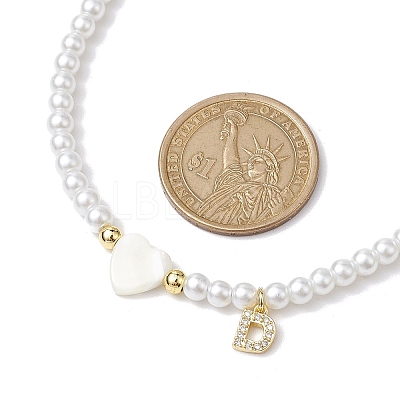 Brass Micro Pave Grade AAA Cubic Zirconia Letter Pendant Necklaces NJEW-JN04771-04-1