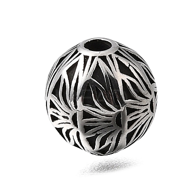 Engraved 304 Stainless Steel Beads STAS-H263-17AS-04-1